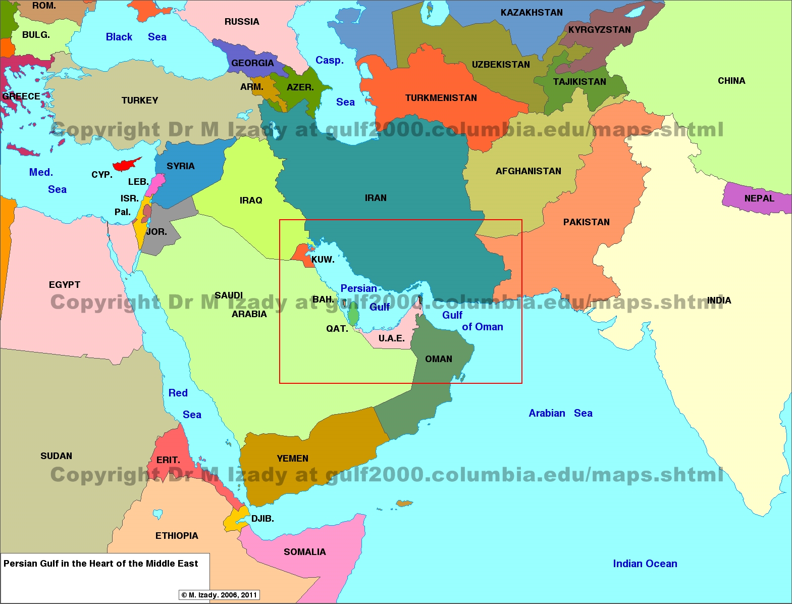 Map Of Middle East